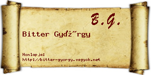 Bitter György névjegykártya