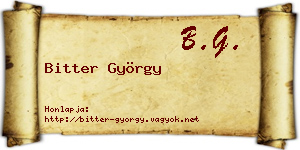 Bitter György névjegykártya