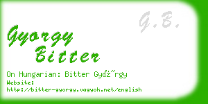 gyorgy bitter business card